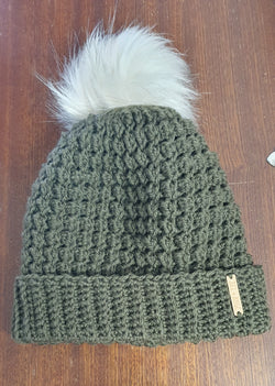Beanie - Olive -  Wool - Adult size