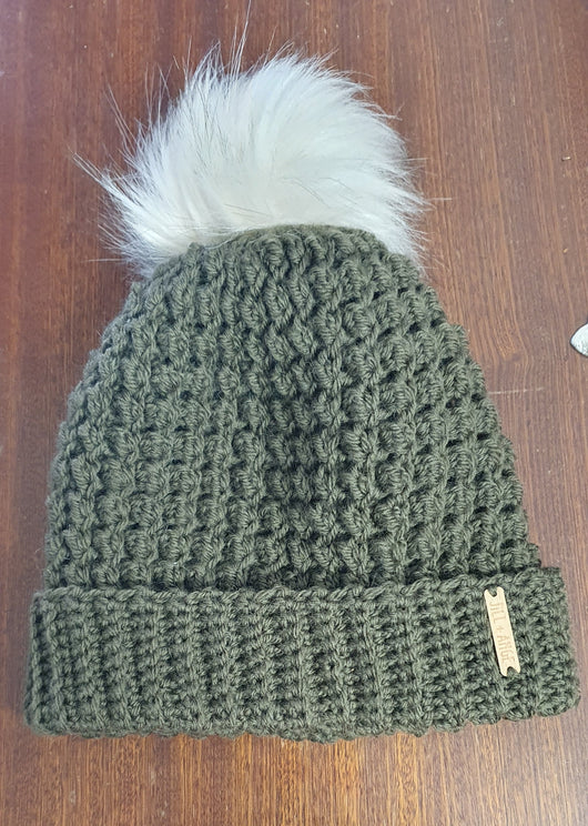 Beanie - Olive -  Wool - Adult size
