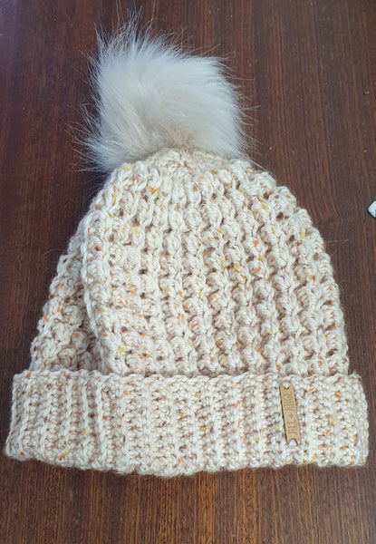 Beanie - Wild Honey/Fleck 100% wool  - Adult size