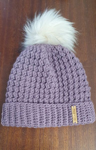 Beanie - Lavender - Wool Popcorn - Adult size